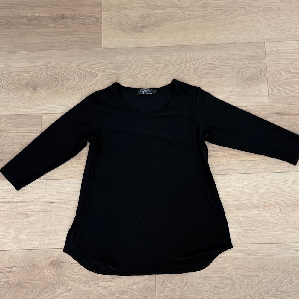 Sympli Jersey Classic Women's Swing Top in black size 6